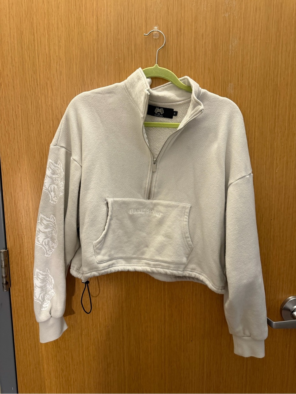 Darc Sport Light Gray Quarter-Zip Cropped Hoodie